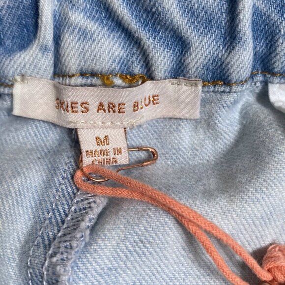 SKIES ARE BLUE Y2K Baggie Jeans Medium Joggers Light Wash Elastic Waist NWOT - Picture 7 of 11